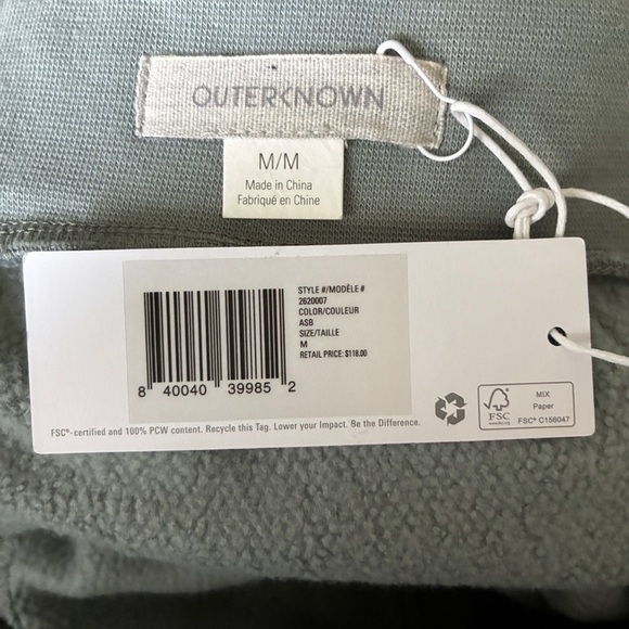 Outerknown Set Crewneck And Joggers French Terry Sage Green NWT - Picture 4 of 11
